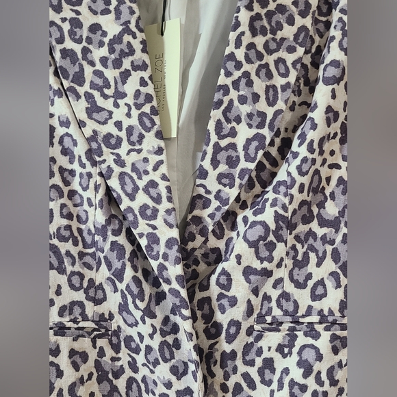 Rachel Zoe open-front blazer in a cream and lavender leopard print *NWT* - Picture 7 of 14